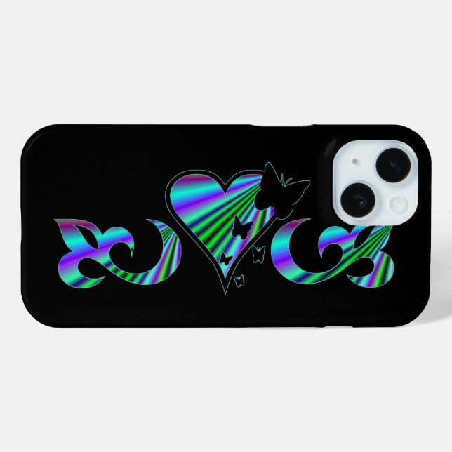 Butterfly Heart and Lily Rainbowart Case-Mate iPhone Case (Back (Horizontal))