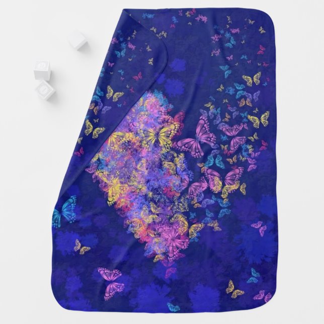 Butterfly Heart Baby Blanket (In Situ)