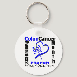 Butterfly Heart Colon Cancer Awareness Month Keychain