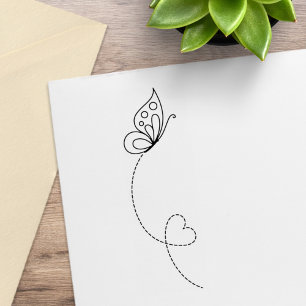 Butterfly Heart - Color Me Rubber Stamp