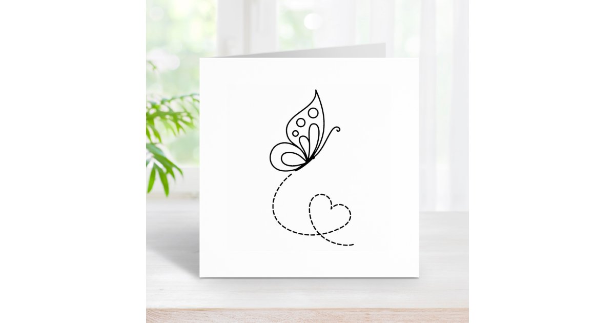 Butterfly Heart - Color Me Rubber Stamp