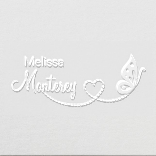 Butterfly Heart Custom Name Embosser (Design)