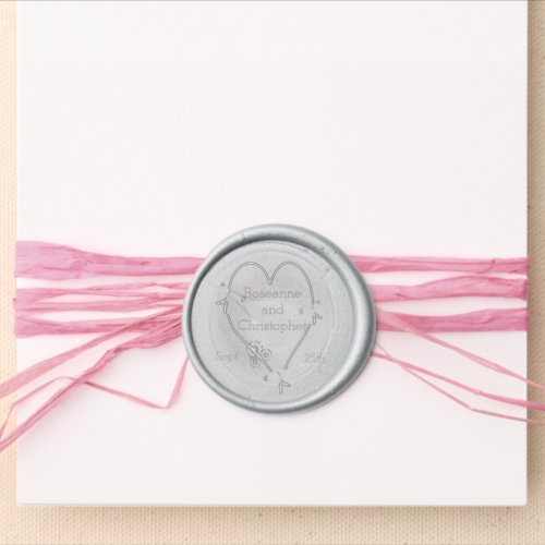 Butterfly Heart Design Wedding Wax Seal Sticker