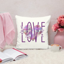 Butterfly Heart Floral Love Text Cute Purple Boho