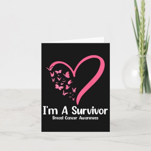 Butterfly Heart Im A Survivor Breast Cancer Aware Card