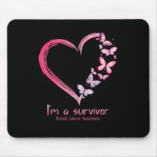 Butterfly Heart Im A Survivor Breast Cancer Aware Mouse Pad