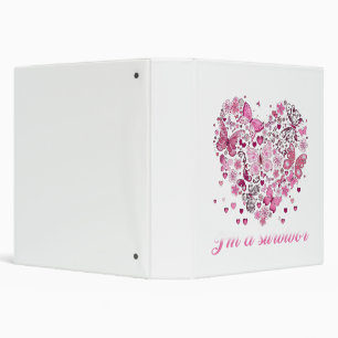 butterfly heart im a survivor breast cancer awaren 3 ring binder