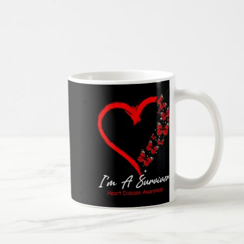 Butterfly Heart Im A Survivor Heart Disease Aware Coffee Mug