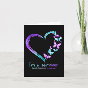 Butterfly Heart I'm A Survivor Suicide Prevention Card