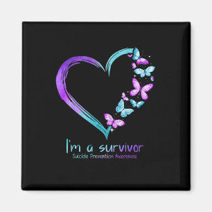 Butterfly Heart I'm A Survivor Suicide Prevention Magnet