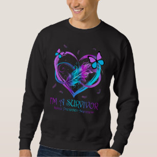 Butterfly Heart I'm A Survivor Suicide Prevention  Sweatshirt