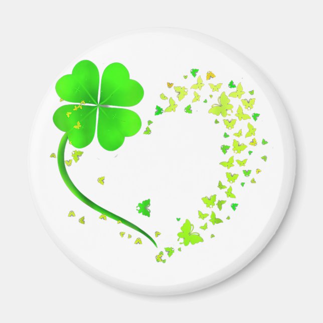 butterfly heart leaf irish st patrick day clover h magnet (Front)