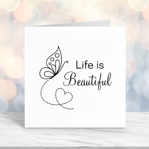 Butterfly Heart - Life is Beautiful Self-inking Stamp