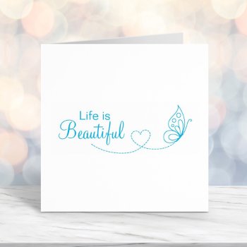 Butterfly Heart - Life Is Beautiful Self-inking Stamp by Chibibi at Zazzle