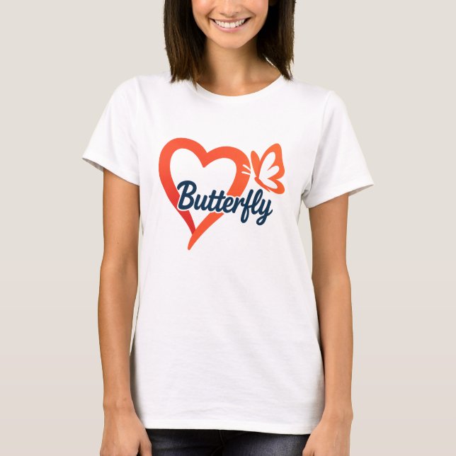 Butterfly Heart Love | Romantic women t-shirt (Front)