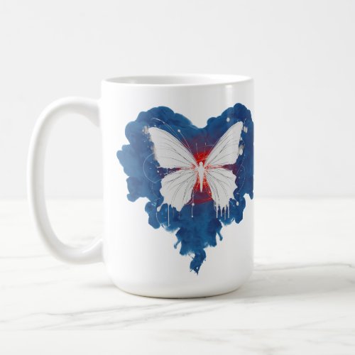 Butterfly Heart _ Minimalistic Watercolor Coffee Mug