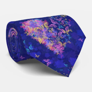 Butterfly Heart Neck Tie - Love - Blue
