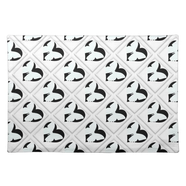 Butterfly Heart On White Cloth Placemats (Front)