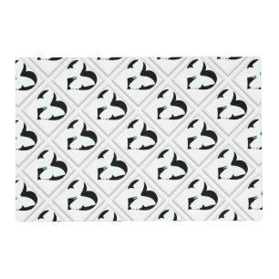 Butterfly Heart On White Placemats