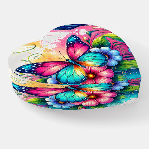 Butterfly Heart Paperweight
