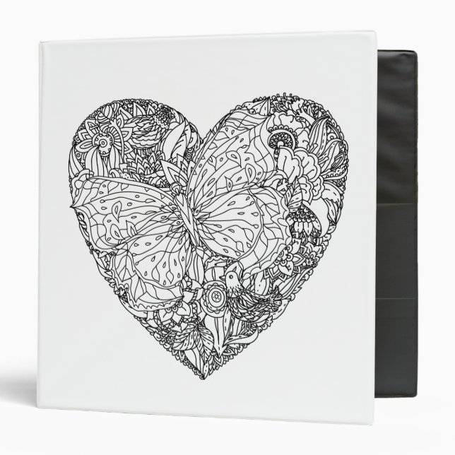 Butterfly Heart Pattern Binder (Front/Inside)