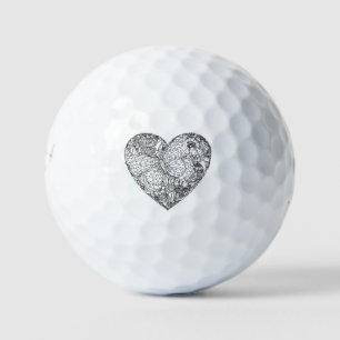 Butterfly Heart Pattern Golf Balls
