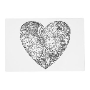 Butterfly Heart Pattern Placemat