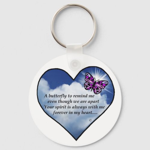 Butterfly Heart Poem Keychain