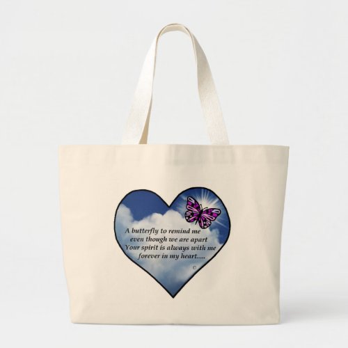 Butterfly Heart Poem Large Tote Bag
