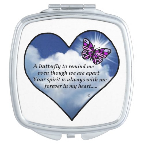 Butterfly Heart Poem Makeup Mirror