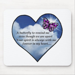 Butterfly Heart Poem Mouse Pad
