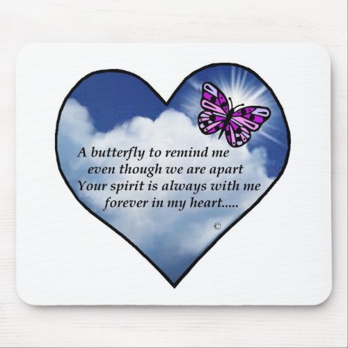 Butterfly Heart Poem Mouse Pad