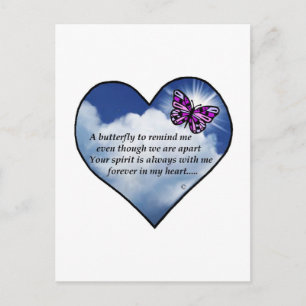 Butterfly Heart Poem Postcard