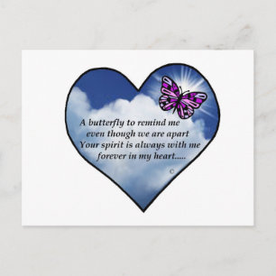 Butterfly Heart Poem Postcard