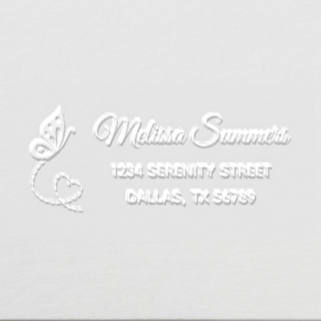 Butterfly Heart Return Address Embosser (Design)