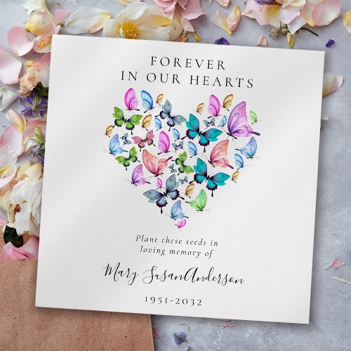 Butterfly Heart Seed Packet Memorial Funeral  Envelope