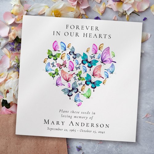 Butterfly Heart Seed Packet Memorial Funeral  Envelope