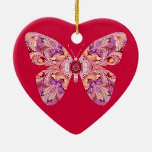 Butterfly Heart Shaped Ornament