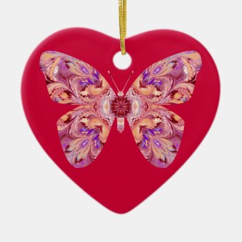 Butterfly Heart Shaped Ornament by tinsleylane at Zazzle