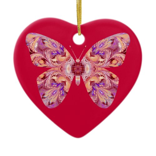 Butterfly Heart Shaped Ornament