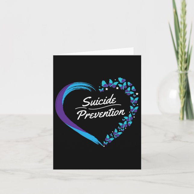 Butterfly Heart Suicide Awareness Mental Health  Card (Front)