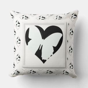 Butterfly Heart Throw Pillow