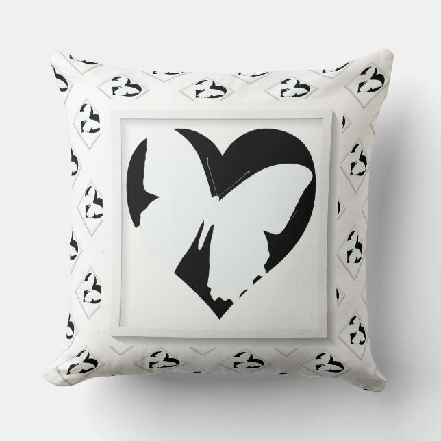 Butterfly Heart  Throw Pillow (Front)