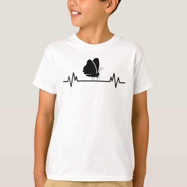 Butterfly Heartbeat Funny Insect Butterflies Gift T-Shirt (Front)