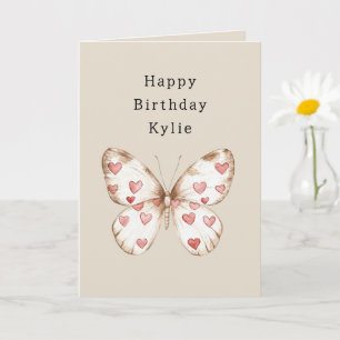 Butterfly Hearts Birthday Card