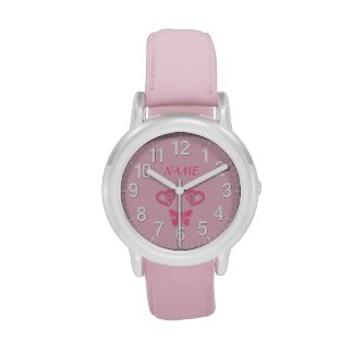 Butterfly & Hearts Personalized Watches for Girls