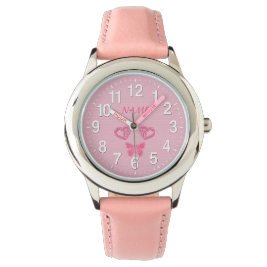 butterfly hearts personalized watches for girls zazzle com