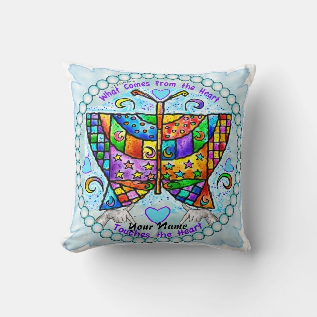 Butterfly Hearts  Throw Pillow (Front)