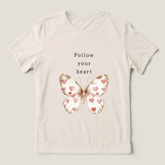 Butterfly Hearts Tri-Blend Shirt (Design Front)