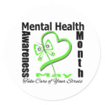 Butterfly Heartt - Mental Health Awareness Month Classic Round Sticker